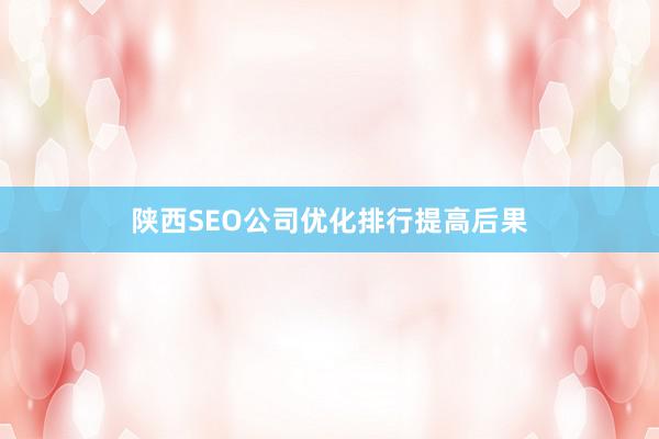 陕西SEO公司优化排行提高后果