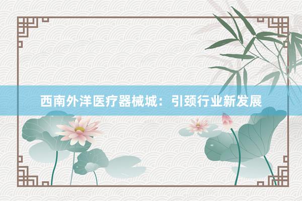 西南外洋医疗器械城：引颈行业新发展